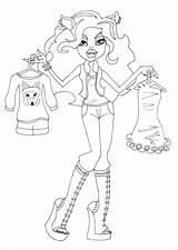 Coloring Clawdeen Wolf Fashion Monster High Printable Sheet Pages Sheets sketch template