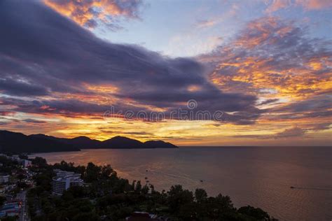 batu ferringhi beach penang island malaysia sunset stock photo image