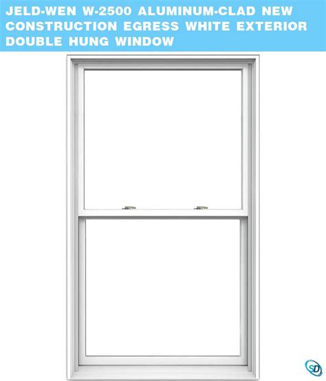 double hung windows jeld wen   aluminum clad  construction egress white exterior