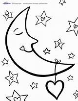 Coloring Moon Pages Printable Popular Stars Print sketch template
