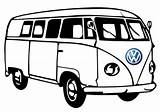 Vw Bus Volkswagen Combi Coloring Drawing Clipart Pages Camper Sticker Van Hippie Line Mural Cartoon Para Wv T1 Vans Dessin sketch template