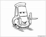 Mater Tow Pages Cars Coloring Color Printable sketch template