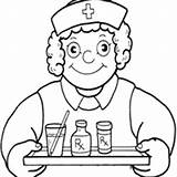 Enfermeira Colorir Levando Seringa Remédios Tudodesenhos sketch template