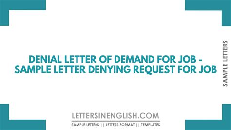 denial letter  demand  job sample letter denying request  job