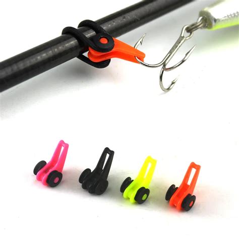 pcs  buy multiple color plastic fishing rod pole hook keeper lure spoon bait treble holder
