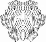 Hexagon Geometrie Fractal Mandalas Muster Isometric Geometrische Malvorlagen Popular Everfreecoloring Designlooter Coloringhome sketch template