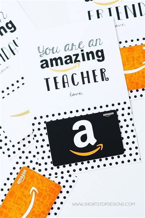 amazon gift card printables teacher gift card  gift card