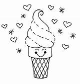 Ice Cream Coloring Pages Printable Print Cone Kids Icecream Cones sketch template