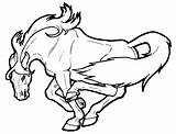 Horse Coloring Pages Bucking Mustang Getcolorings sketch template
