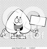Mascot Spade Holding Suit Sign Card Outlined Coloring Clipart Vector Cartoon Cory Thoman sketch template