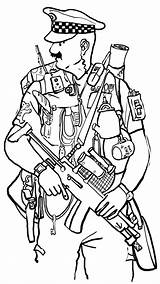 Policjant Uzbrojony Kolorowanka Policeman Druku Charming Flairs Popular Malowankę Wydrukuj Policji Drukowanka Coloringhome sketch template