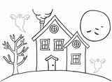 Coloring House Pages Cartoon Clipart Printable Kids sketch template