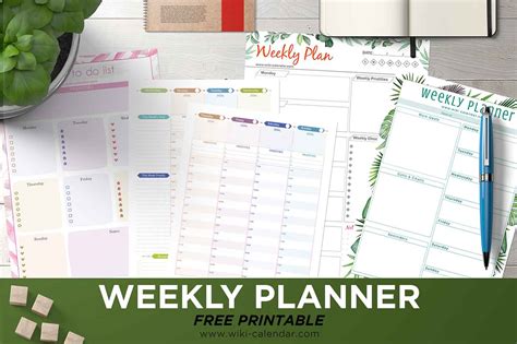 printable calendar  yearly monthly weekly planner template