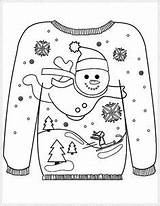 Christmas Sweater Ugly Coloring Pages Getcolorings Colouring Color sketch template