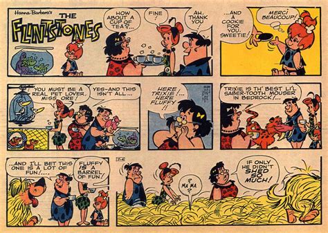 flintstones sunday comic strips retro comic