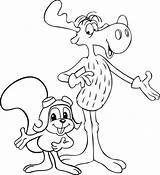 Coloring Pages Bullwinkle Rocky Cartoon Girls Color Cartoons Classic Kids sketch template