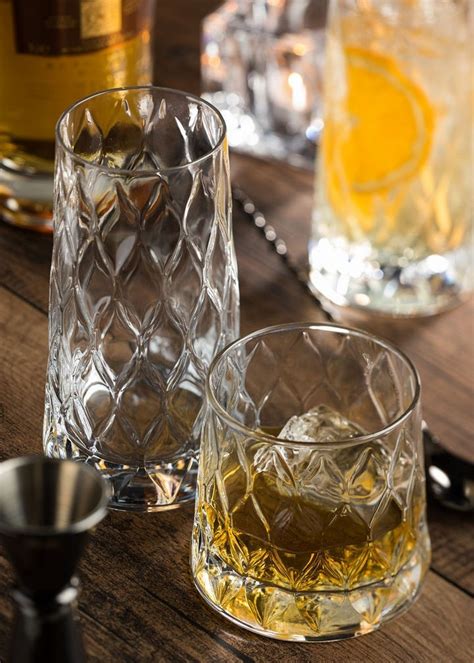 Leafy Long Drink Glasses 12 25oz 34cl Hiball And Tumbler Glasses
