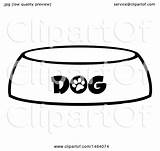 Bowl Dog Illustration Royalty Clipart Vector Toon Hit Clip sketch template