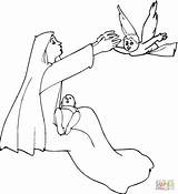 Coloring Angel Mary Visits Pages Gabriel Preschool Drawing Printable Coloringhome Dot Popular sketch template