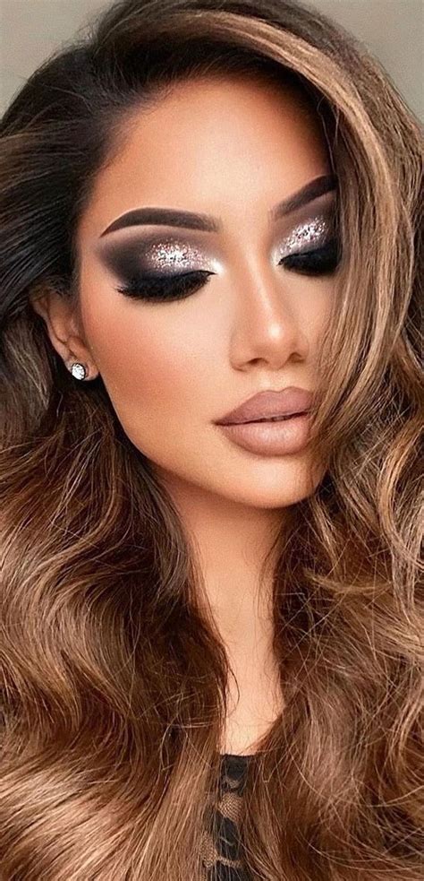 stunning makeup   glitter smokey glam