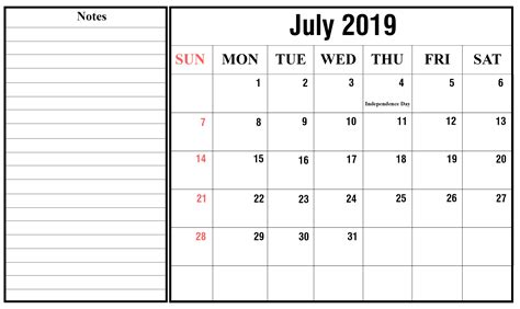 july  calendar  holidays  printable calendar