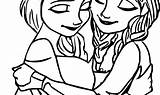 Elsa Anna Coloring Pages Frozen Hug Print Getcolorings Color Drawing Fr Clipartmag sketch template