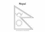Nepal Flag Colouring Coloring Pages Activity Log Sketch Template Nepalese Activityvillage Kids Shape Village Explore sketch template