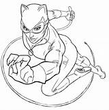 Catwoman Superhero sketch template