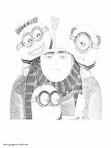Coloring Despicable Pages Printable Minions Gru sketch template