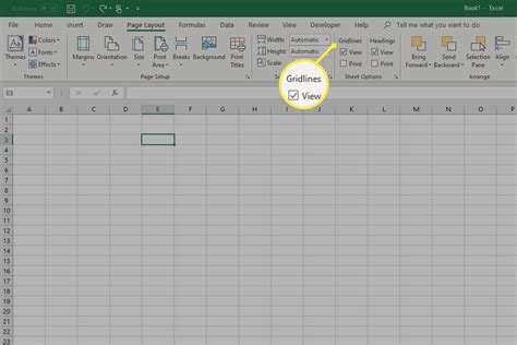 remove  add gridlines  excel