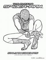 Spiderman Coloriage Webs Spectacular Hellokids Imprimir Ausmalbilder Superhelden Kriechend Nascar Crouching Superhero sketch template