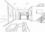 Zeichnen Raum Perspektive Punkt Perspektivisch Zimmer Richtig Lerne Drawtut sketch template