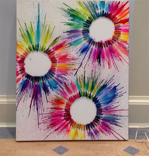 rainbow circles crayon art crayon art diy crayon canvas art crayon crafts