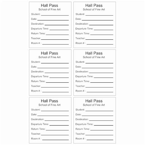 printable hall pass template  printable rezfoods resep