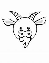 Goat Coloring Face Children Printable Cliparts Library Clipart Colouring Pages Kids Color Clip sketch template