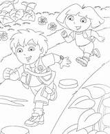 Diego Coloring Pages Dora Running Printable Kids sketch template