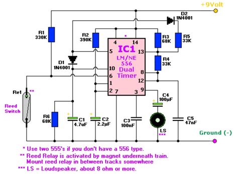 tone train horn based ne dual timer electronic schematic diagram