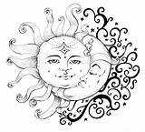 Drawing Moon Celestial Sun Wind Drawings Getdrawings Dreaming Sketches Face Ink Spring Astrolabe Paintingvalley Weather Amp sketch template