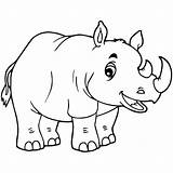 Rhino Gambar Mewarnai Badak Happy Coloring Surfnetkids Choose Board Kids sketch template