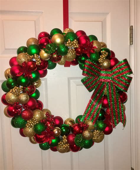 My First Attempt At An Ornament Wreath Ed A Pool Noodle Wrapped In
