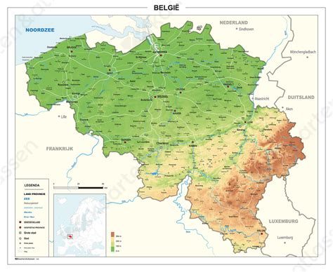 geografische kaart belgie