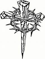 Cross Thorns Crown sketch template