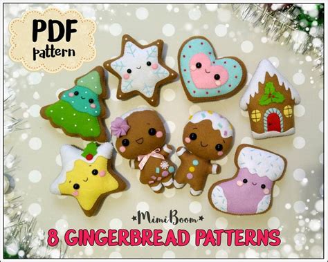 gingerbread pattern christmas gingerbread ornaments pattern etsy