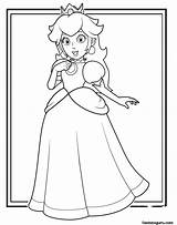 Coloring Pages Mario Princess Printable Super Toadstool Login Cartoon sketch template