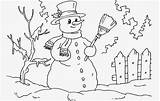 Snowman Colorear Navidad sketch template