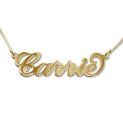 14k Solid Gold Carrie Style Name Necklace Be Monogrammed