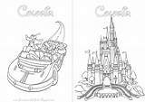 Colorir Livrinho Castelo Cinderela Página sketch template