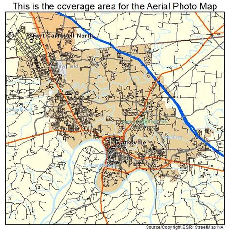 aerial photography map  clarksville tn tennessee