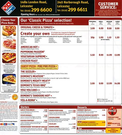 images  dominos printable menu dominos pizza menu printable dominos pizza menu