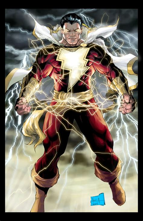 Shazam Captain Marvel Print By Javier Avila Superheroes